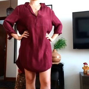BB Dakota Burgundy Long Sleeve Dress